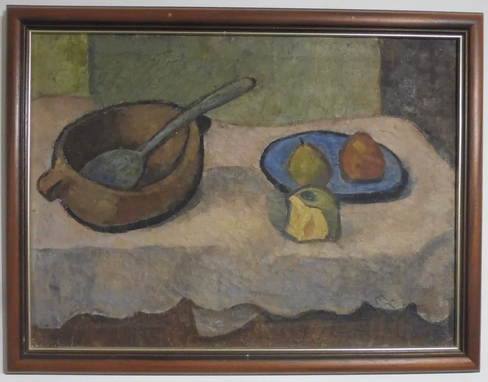 Michal Tillner (1895 - 1975) / Zátišie s miskou a tanierom - 1