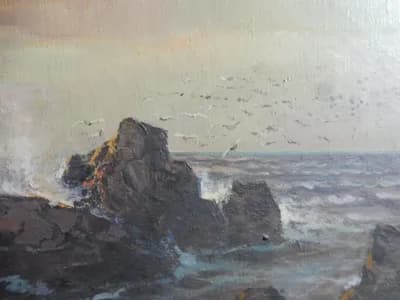 Ján Grotkovský (1902 - 1961) / Búrlivé more pri skalách thumbnail 2