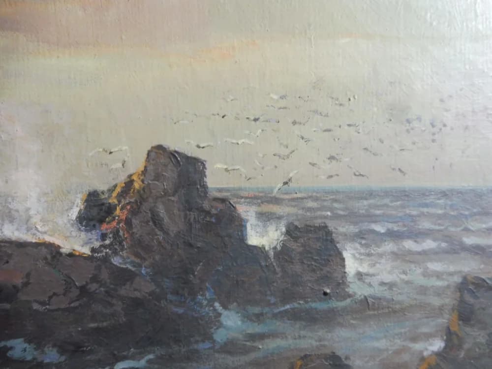 Ján Grotkovský (1902 - 1961) / Búrlivé more pri skalách thumbnail 2