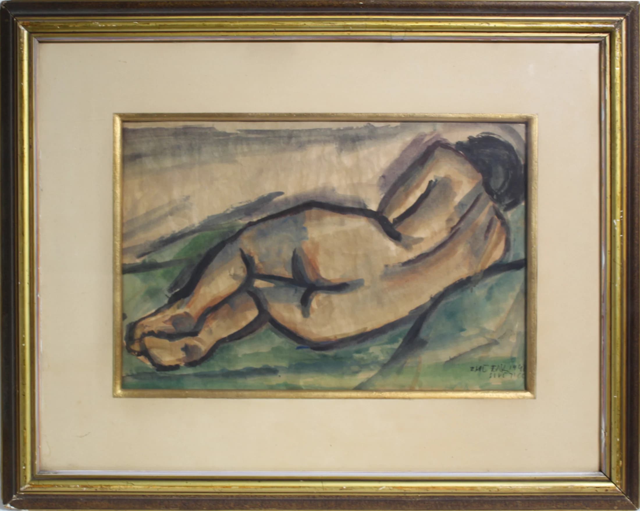 Ernest Zmeták (1919 - 2004) / Ležiaci akt - 1