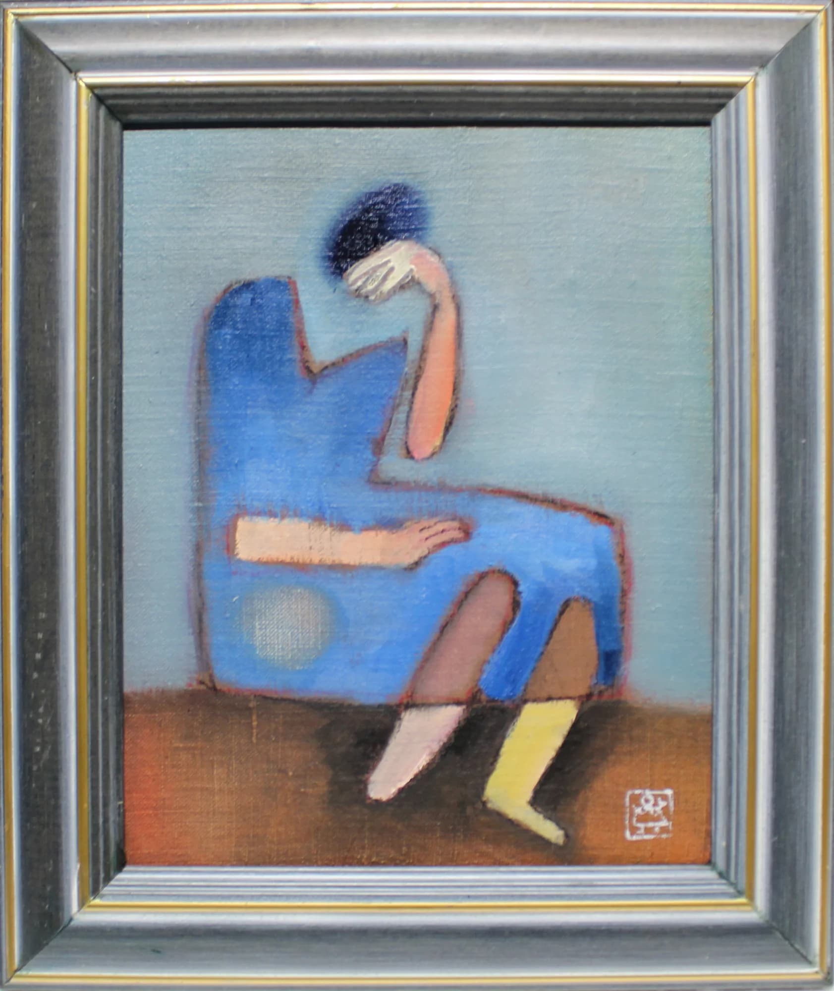 Mgr. Art Jana Viktorová (1978) / Sediaca v modrých šatách - 1